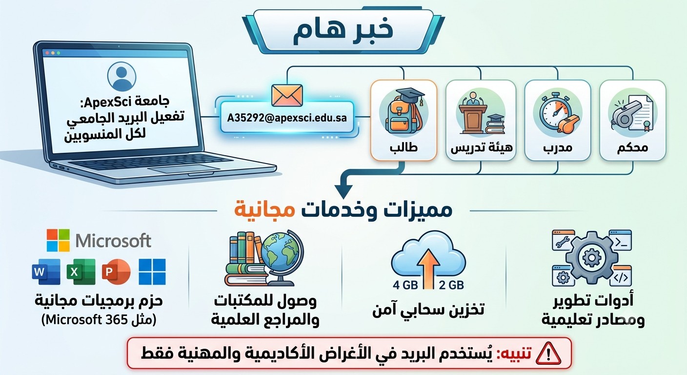 جامعة أيبكسي العالمية تفعل خدمة البريد الإلكتروني الأكاديمي الرسمي لجميع منسوبيها